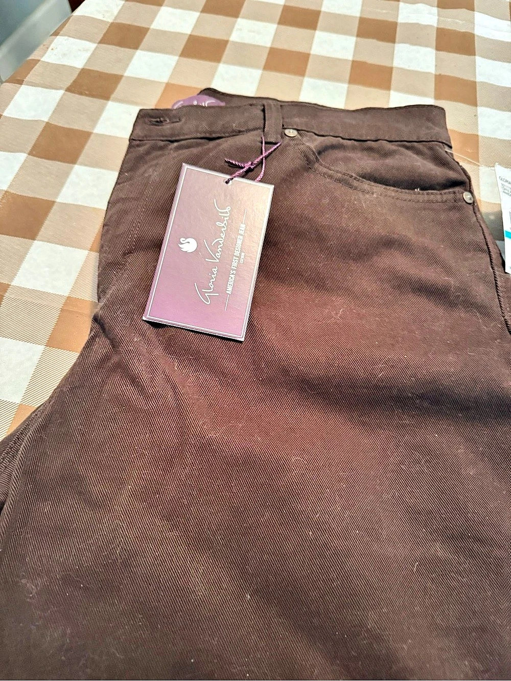 Gloria Vanderbilt Amanda Bootcut Jeans Brown Waist 16 Short NWT